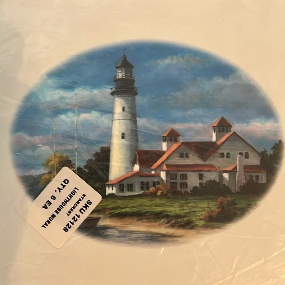 Set of Six Lighthouse Mural Placemats ⛵️⚓️⛴️ - Picture 3 of 3